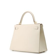 将图像加载到图库查看器中，HERMES Kelly Sellier Craie Epsom Size 28
