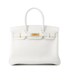 将图像加载到图库查看器中，HERMES Birkin White Taurillon Clemence Size 30
