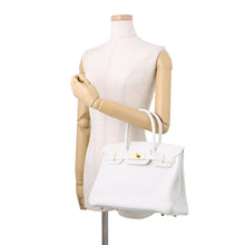 将图像加载到图库查看器中，HERMES Birkin White Taurillon Clemence Size 30

