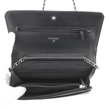 Load image into Gallery viewer, CHANEL CC Logo Chain Wallet BlackA48654 Caviar Leather

