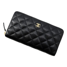 Load image into Gallery viewer, CHANEL Matelasse Zip Around Chozai Cloth BlackA50097 Caviar Leather
