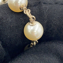 Load image into Gallery viewer, CHANEL CC Logo Faux Pearl Necklace Gold Plated Faux Pearl Rhinestone
