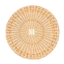 Load image into Gallery viewer, HERMES Round Tray Ozre Color Jaune Doll Willow wood Swift Leather Glass Size MM
