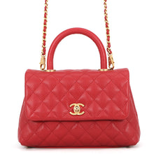 Load image into Gallery viewer, CHANEL Coco Handle 2WAYHandbag RedA92990 Caviar Leather Size XS
