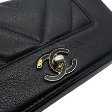 Load image into Gallery viewer, CHANEL Mademoiselle V Stitch ChainShoulder Bag BlackA93083 Leather Size 20
