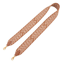 将图像加载到图库查看器中，HERMES Bandouliere Sangle Zig Zag Shoulder Strap Ecru/Gold Canvas Swift Leather

