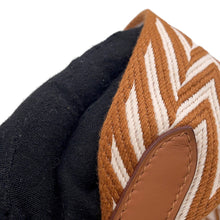 将图像加载到图库查看器中，HERMES Bandouliere Sangle Zig Zag Shoulder Strap Ecru/Gold Canvas Swift Leather
