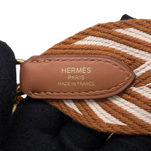 将图像加载到图库查看器中，HERMES Bandouliere Sangle Zig Zag Shoulder Strap Ecru/Gold Canvas Swift Leather
