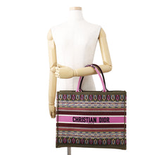 Load image into Gallery viewer, Dior Book Tote Botanical Pattern Khaki/Purple/MulticolorM1286ZJOV_M924 Canvas Size Large
