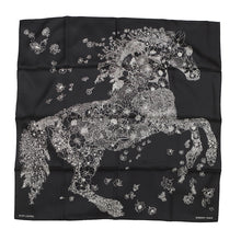 Load image into Gallery viewer, HERMES Carre Robe Leger Size 90 Noir/Blanc Silk100%
