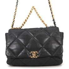 Load image into Gallery viewer, CHANEL CHANEL 19 Maxi Chain Shoulder Bag BlackAS1162 Shiny Calf Leather
