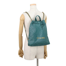 Load image into Gallery viewer, CHANEL CHANEL22 Backpack GreenAS3859 Shiny Calf Leather Size Small
