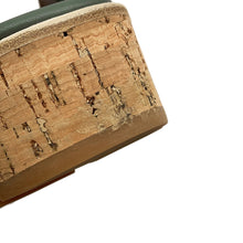 Load image into Gallery viewer, HERMES Eze 30 Sandals Vert Cedor Cork Chevre Leather/Velour Size 35
