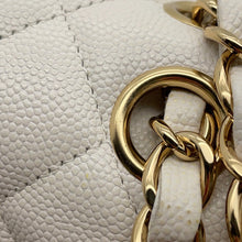 Load image into Gallery viewer, CHANEL Matelasse W Flap ChainShoulder Bag WhiteA01112 Caviar Leather Size 25
