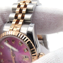 将图像加载到图库查看器中，ROLEX Datejust W26mm Stainless Steel K18PG Violet Dial179171G
