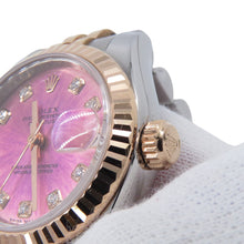 将图像加载到图库查看器中，ROLEX Datejust W26mm Stainless Steel K18PG Violet Dial179171G
