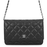 CHANEL Classic Matelasse Chain Wallet BlackAP0250 Caviar Leather