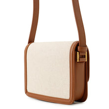 将图像加载到图库查看器中，SAINT LAURENT PARIS Solferino Shoulder Bag Beige/Brown634306 Leather Canvas Size Small
