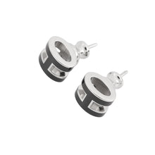 将图像加载到图库查看器中，HERMES Pop Ash Earrings Size Mini Black Metal Lacquer
