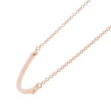 将图像加载到图库查看器中，TIFFANY&amp;Co. T Smile Necklace Size Small60011678 18K Pink Gold
