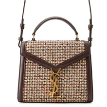 将图像加载到图库查看器中，SAINT LAURENT PARIS Cassandra Top Handle 2-Way Shoulder Bag Brown/Multicolor623930 Tweed Leather Size Mini
