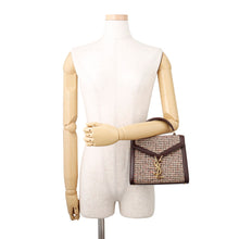 Load image into Gallery viewer, SAINT LAURENT PARIS Cassandra Top Handle 2-Way Shoulder Bag Brown/Multicolor623930 Tweed Leather Size Mini
