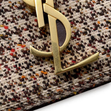 将图像加载到图库查看器中，SAINT LAURENT PARIS Cassandra Top Handle 2-Way Shoulder Bag Brown/Multicolor623930 Tweed Leather Size Mini
