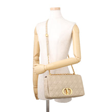 将图像加载到图库查看器中，Dior Caro Chain Shoulder Bag BeigeM9243UWHC Leather Size Large
