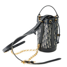 Load image into Gallery viewer, Dior Oblique Bucket Backpack Black/NavyM3350UTZQ Leather Canvas Size Small

