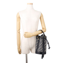 Load image into Gallery viewer, Dior Oblique Bucket Backpack Black/NavyM3350UTZQ Leather Canvas Size Small
