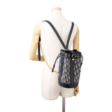 Load image into Gallery viewer, Dior Oblique Bucket Backpack Black/NavyM3350UTZQ Leather Canvas Size Small
