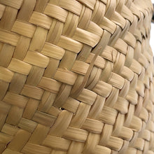 Load image into Gallery viewer, BALENCIAGA Lucagol Basket Natural/Black771067 Raffia Leather Size Medium
