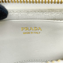 Load image into Gallery viewer, PRADA Saffiano Leather Triangle 2-Way Shoulder Bag White1NR015 Leather Raffia
