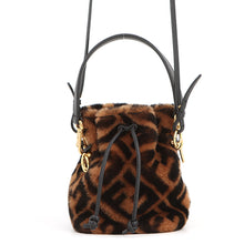 Load image into Gallery viewer, FENDI Montresor 2-way Shoulder Bag Brown/Dark Brown8BS010 Mouton Size Mini
