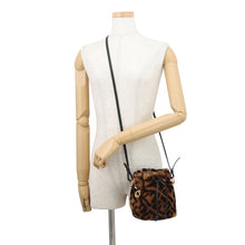Load image into Gallery viewer, FENDI Montresor 2-way Shoulder Bag Brown/Dark Brown8BS010 Mouton Size Mini
