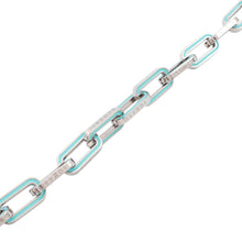将图像加载到图库查看器中，LOUIS VUITTON Collier Monogram Links Chain Necklace Silver/Turquise BlueM80194 Metal

