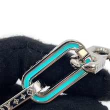 将图像加载到图库查看器中，LOUIS VUITTON Collier Monogram Links Chain Necklace Silver/Turquise BlueM80194 Metal
