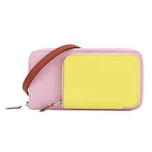 将图像加载到图库查看器中，HERMES Nouveau To Go Shoulder Wallet Mauve Sylvestre/Lime/Cuivre Epsom/Swift Leather
