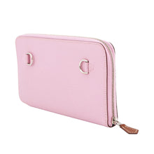 将图像加载到图库查看器中，HERMES Nouveau To Go Shoulder Wallet Mauve Sylvestre/Lime/Cuivre Epsom/Swift Leather
