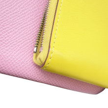 将图像加载到图库查看器中，HERMES Nouveau To Go Shoulder Wallet Mauve Sylvestre/Lime/Cuivre Epsom/Swift Leather
