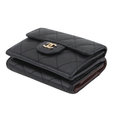 将图像加载到图库查看器中，CHANEL Classic Small Flap Wallet BlackAP0230-B10583-C3906 Caviar Leather
