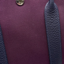 将图像加载到图库查看器中，HERMES Garden Party Cassis/Blue Nuit Toile Officier Negonda Leather Size TPM
