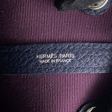将图像加载到图库查看器中，HERMES Garden Party Cassis/Blue Nuit Toile Officier Negonda Leather Size TPM
