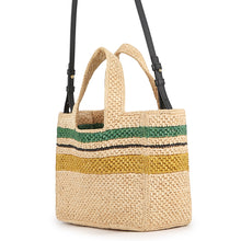 将图像加载到图库查看器中，LOEWE Font Tote Small Beige/MulticolorA685B61X04 Raffia Leather Size Medium
