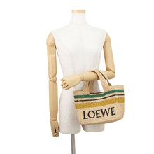 将图像加载到图库查看器中，LOEWE Font Tote Small Beige/MulticolorA685B61X04 Raffia Leather Size Medium
