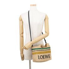 将图像加载到图库查看器中，LOEWE Font Tote Small Beige/MulticolorA685B61X04 Raffia Leather Size Medium
