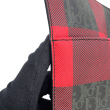 将图像加载到图库查看器中，Dior Dior Homme Trotter Check Pattern Clutch Bag Red/Black PVC Leather
