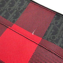 将图像加载到图库查看器中，Dior Dior Homme Trotter Check Pattern Clutch Bag Red/Black PVC Leather
