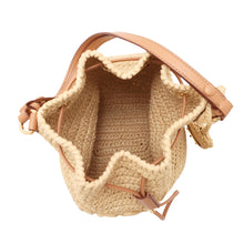 将图像加载到图库查看器中，PRADA 2WAY Bucket Bag Beige/Light Brown1BE068 Raffia Leather

