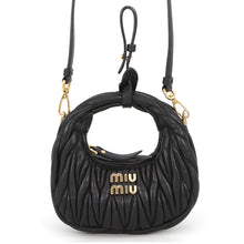 Load image into Gallery viewer, MIUMIU Matelassé Hobo Bag Charm Black5NR019_2FPP_F0002 Leather
